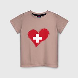 Детская футболка Сердце - Швейцария