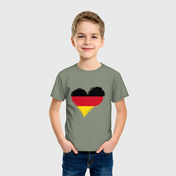 Футболка хлопковая детская Сердце - Германия, цвет: авокадо — фото 2