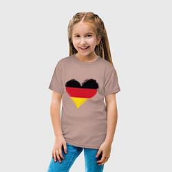 Футболка хлопковая детская Сердце - Германия, цвет: пыльно-розовый — фото 2
