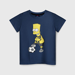 Детская футболка Барт Симпсон - крутой футбольный форвард