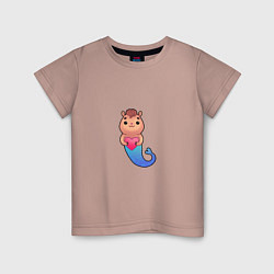 Детская футболка Русахомка Кавайный хомячок - русалочка с сердечком