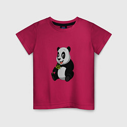 Детская футболка Панда ест бамбук