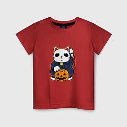 Футболка хлопковая детская Cat Halloween, цвет: красный