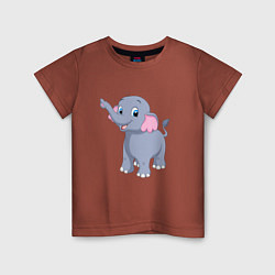 Детская футболка Веселый серый слоник
