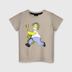 Детская футболка Гомер Симпсон - крутой рок гитарист