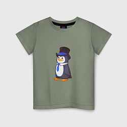 Детская футболка Пингвин в цилиндре