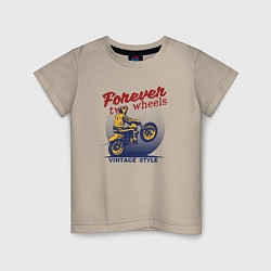 Детская футболка Винтажный стиль мотоциклист