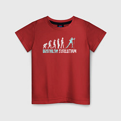 Детская футболка Эволюция в биатлон
