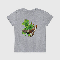Футболка хлопковая детская Кукушка на дереве, цвет: меланж