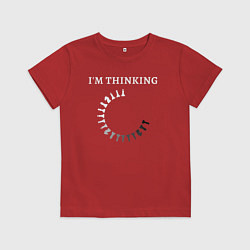 Футболка хлопковая детская Я думаю шахматная загрузка, цвет: красный