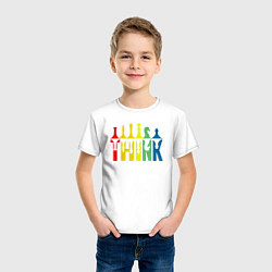 Футболка хлопковая детская Думай - шахматные фигуры, цвет: белый — фото 2