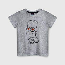 Детская футболка Im fine - Bart Simpson