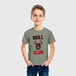Футболка хлопковая детская Bull Bitcoin Club, цвет: авокадо — фото 2
