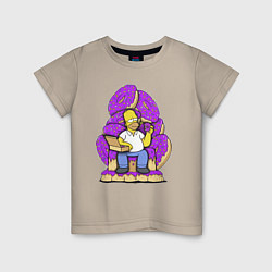 Детская футболка Гомер Симпсон - страстный любитель пончиков