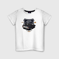 Футболка хлопковая детская Ретро-автомобиль black, цвет: белый