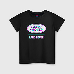 Детская футболка Значок Land Rover в стиле glitch
