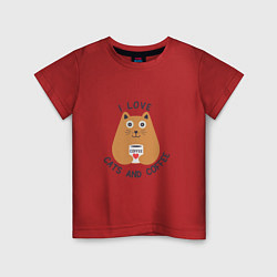 Детская футболка Люблю котиков и кофе