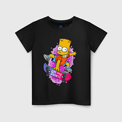 Детская футболка Барт Симпсон на скейтборде - Eat my shorts!