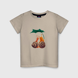 Детская футболка Пара улиток под листом