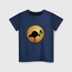 Детская футболка Цапля на фоне солнца