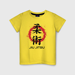 Детская футболка Jiu jitsu red splashes logo