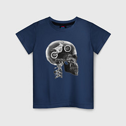 Детская футболка Рентген головы байкера