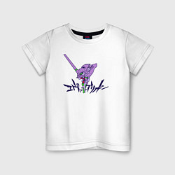 Футболка хлопковая детская Anime Evangelion unit-01, цвет: белый