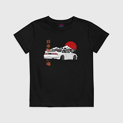 Футболка хлопковая детская Nissan Silvia S14 Sr20 Japan Car, цвет: черный