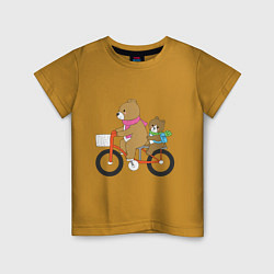 Детская футболка Медведи на велосипеде