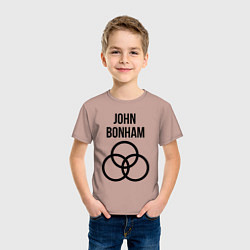 Футболка хлопковая детская John Bonham - Led Zeppelin - legend, цвет: пыльно-розовый — фото 2