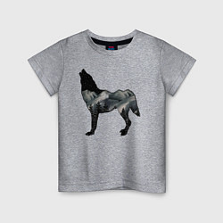 Детская футболка Ночной волк и лес