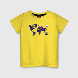 Детская футболка Россия на карте мира