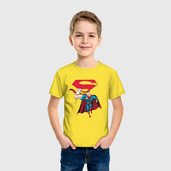 Футболка хлопковая детская Крипто и Супермен с лого DC Лига Суперпитомцы, цвет: желтый — фото 2