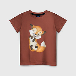 Детская футболка Довольная радостная лисичка