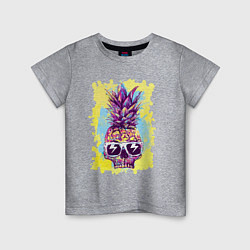 Детская футболка Череп-ананас в тёмных очках - лето