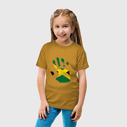 Футболка хлопковая детская Hand Jamaica, цвет: горчичный — фото 2