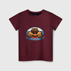 Детская футболка Медведь и флаг России