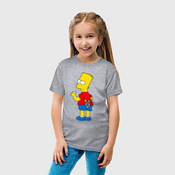 Футболка хлопковая детская Хулиган Барт Симпсон, цвет: меланж — фото 2