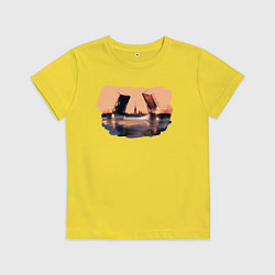 Футболка хлопковая детская Закат в Питере, цвет: желтый
