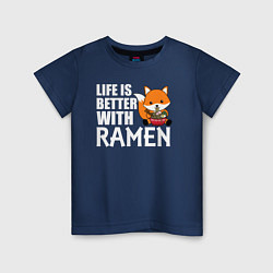 Детская футболка Жизнь лучше с раменом