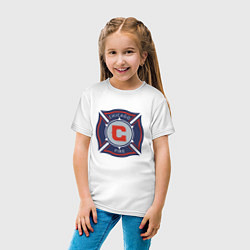 Футболка хлопковая детская Чикаго Файер, цвет: белый — фото 2