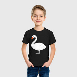 Футболка хлопковая детская Бeлый лебедь, цвет: черный — фото 2