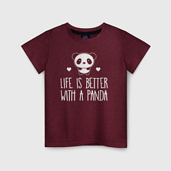 Детская футболка Жизнь лучше с пандой