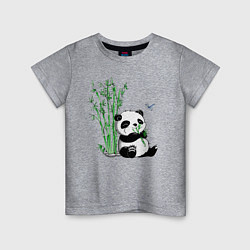 Детская футболка Панда бамбук и стрекоза
