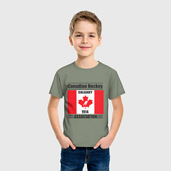 Футболка хлопковая детская Федерация хоккея Канады, цвет: авокадо — фото 2