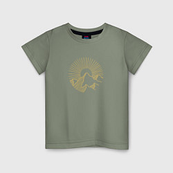 Детская футболка Горы и солнце в круге