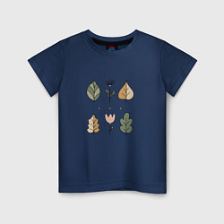 Детская футболка Цвети и листья минимализм