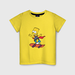 Детская футболка Барт Симпсон на скейте