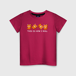 Детская футболка Вот как я катаюсь - красная панда