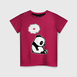 Футболка хлопковая детская Панда о разбитом сердце, цвет: маджента